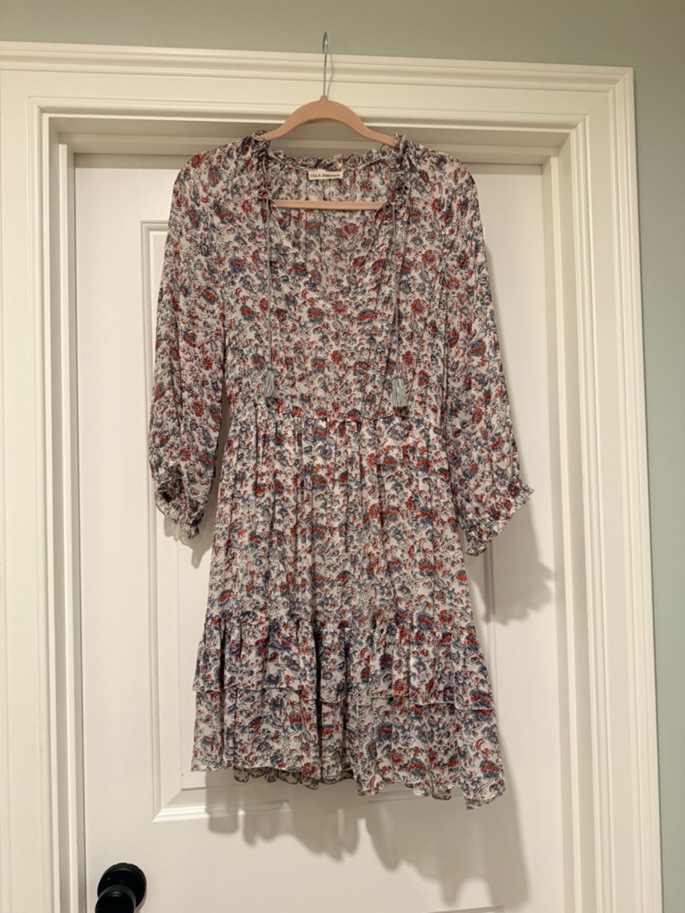 Ulla Johnson Floral Long-Sleeve Ruffle Dress size 4